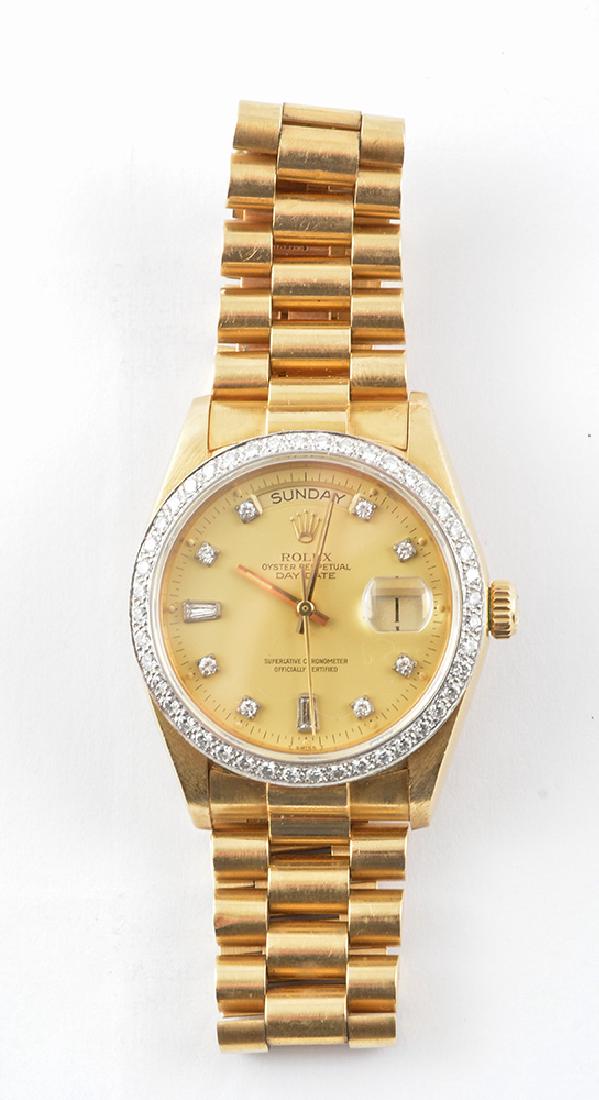 ROLEX OYSTER PERPETUAL DAY,DATE , 18K GOLD